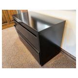 Black 2-Drawer Filing Cabinet with Lock - Metal Vertical Office Cabinet