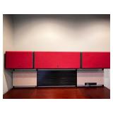 U-Shaped Desk with Roll-Top Wall Unit