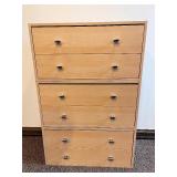 Light Wood Dresser - three Stacking Drawers with Silver Pulls