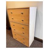Light Wood Dresser - three Stacking Drawers with Silver Pulls