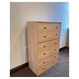 Light Wood Dresser - three Stacking Drawers with Silver Pulls
