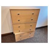 Light Wood Dresser - three Stacking Drawers with Silver Pulls