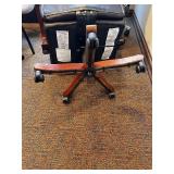 UE Furniture Leather Executive Office Chair - Black, Wood Armrests, 5-Star Base