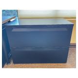 Black 2-Drawer Metal Filing Cabinet - Vertical Office File Cabinet