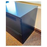 Black 2-Drawer Metal Filing Cabinet - Vertical Office File Cabinet