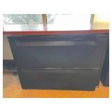 Two-Drawer Filing Cabinet - Black Metal Locking Office Cabinet