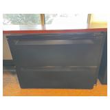 Two-Drawer Filing Cabinet - Black Metal Locking Office Cabinet