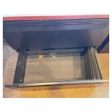 Two-Drawer Filing Cabinet - Black Metal Locking Office Cabinet