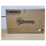 Outsunny Outdoor Chair Cushions for Adirondack Chair, Replacement Cushions with Ties, Seat & Back Cushion, Gray