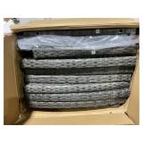 Outdoor Conversation Set, 4 Pieces Wicker Patio Furniture Set with Ergonomic Curved Design, Patio Chair Set with Water-Resistant Cushion & Tempered Glass Table for Balcony, Porch(Gray)