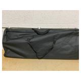 costway Aluminum Portable Picnic Table with 2-Tier Open Shelves and Spacious Tabletop