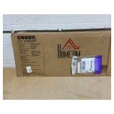 HOMCOM 2-in-1 Coat Rack Shoe Bench Set, 5-Hook Hall Tree with Bench and Shoe Storage for 9 Pairs of Shoes for Entryway, Hallway, White