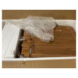 Outsunny Outdoor Grill Cart with Stainless Steel Top, Solid Wood Outdoor Kitchen Island with Wheels, Drawer, Side Handle, Brown