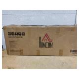 HOMCOM Upholstered Bedroom Bench with Button Tufted Design, End of Bed Bench with Arms and Solid Wood Legs, Cream White