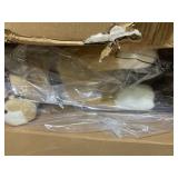 Qaba Ride on Horse, Plush Walking Horse Toy, Kids Riding Chair with Wheels for Kids 3-8 Years, Light Brown