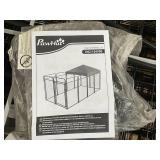 PawHut Dog Kennel Outdoor with Waterproof Canopy, Dog Run with Galvanized Chain Link, Secure Lock, for Backyard and Patio, Large and Medium Sized Breeds, Chickens, Ducks, 9.3