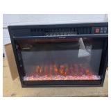 COSTWAY 23 Inches Electric Fireplace Insert, 750W/1500W Fireplace Heater, Adjustable Flame Color & Brightness, 1H-8H Timer, Thermostat and Overheat Protection