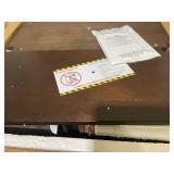 3-Tier Narrow End Table, Walnut, With Drawer And Storage Shelves