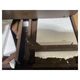 3-Tier Narrow End Table, Walnut, With Drawer And Storage Shelves