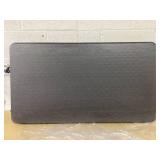 ANGELES HOME 3-Piece Metal Folding Outdoor Dining Set Table Bench Set with All-Weather HDPE Tabletop and Sturdy Metal black frame