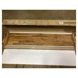 Byroce 63 Acacia Wood Entryway Bench, Rustic Dining Bench