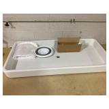 Costway 4 Foot Party Ice Cooler Folding Table Plastic with Matching Skirt Black/White