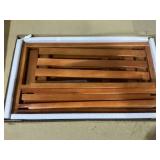 Costway Modern Brown Storage Bench 19-in x 11-in x 18-in