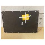 Happytools Wall Mounted Mirror w/ Shelf & Hooks, Black Metal Framed Vanity Rectangle