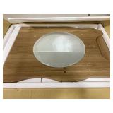 Costway HU11189US-NA Small Vanity Desk with Mirror & Lights Cute Kitty Makeup Table with Power Outlets, Natural