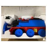 Costway TQ10273US-NY 6V Ride-on Train 2-Seater with Carriage & Flashing LED Lights, Blue