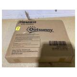 Outsunny 20lbs Half Round Patio Umbrella Base Outdoor Decorative Resin Parasol Stand Holder for ?1.5", ?1.9" Pole, for Lawn, Deck, Backyard, Garden, Black