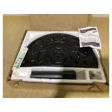 Outsunny 20lbs Half Round Patio Umbrella Base Outdoor Decorative Resin Parasol Stand Holder for ?1.5", ?1.9" Pole, for Lawn, Deck, Backyard, Garden, Black