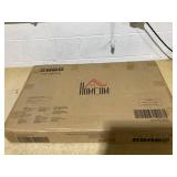 HOMCOM Fold-out Convertible Office Desk, Wall Mount Computer Desk with Blackboard and Side Shelf, Charcoal Gray