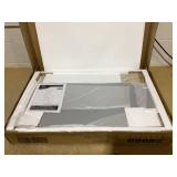 HOMCOM Fold-out Convertible Office Desk, Wall Mount Computer Desk with Blackboard and Side Shelf, Charcoal Gray