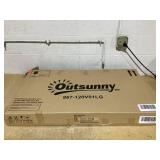 Outsunny Pool Float Storage, Pool Caddy, with Wheels, 43.25" L x 22.5" W x 28" H, Light Gray