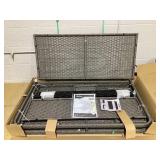 Outsunny PE Rattan Pool Float Storage Organizer with Wheels, Mixed Gray