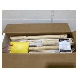 Outsunny Outdoor Wooden Potting Bench with Storage Cabinet, Shelves, Galvanized Plated Tabletop for Backyard, Balcony, Natural