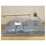 HOMCOM Convertible Flip Chair, Floor Lazy Sofa, Folding Upholstered Couch Bed with Adjustable Backrest, Metal Frame and Pillows for Living Room Bedroom, Blue