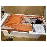 Pawhut 40" Wooden Rabbit Hutch Bunny Cage Small Animal House with No Leak Tray, Ramp, Weatherproof Roof for Outdoor