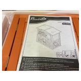 Pawhut 40" Wooden Rabbit Hutch Bunny Cage Small Animal House with No Leak Tray, Ramp, Weatherproof Roof for Outdoor