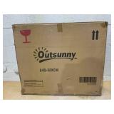 Outsunny Folding Lounge Chair Outdoor 5-Level Reclining Chaise Lounge Chair Outdoor Camping Tanning Chair with Aluminum Frame, Padding, and Headrest for Beach, Yard, Patio, Pool