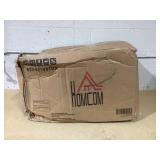 HOMCOM Faux Leather Manual Recliner, Adjustable Swivel Lounge Chair with Footrest, Armrest