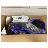 Aosom 12V Electric Drifting Go Kart w/ Slow Start, Music, Lights, Blue