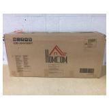 HOMCOM Farmhouse Kitchen Pantry, Cabinet with 4 Barn Doors, 4 Adjustable Shelves and 8 Door Shelves, White