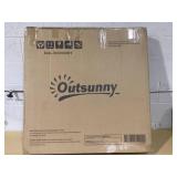 Outsunny Expandable Patio Table, White