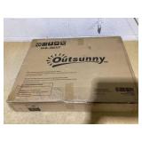 Outsunny Folding Chaise Lounge Pool Chair with 4-Position Reclining Back, Pillow, Breathable Mesh & Bungee Seat, Purple