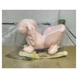 Qaba Rabbit Wooden Rocking Horse with Sound, Pink