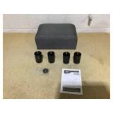 HOMCOM Ottoman Foot Rest, Small Foot Stool with Linen Fabric Upholstery and Plastic Legs, Cube Ottoman for Living Room, Charcoal Gray