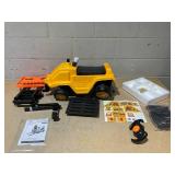 Aosom Kids Ride on Excavator Pulling Cart with Sound Effects, No Power Digger Scooter Ride-on Toy Construction Vehicle for Toddler or Preschool Age with Under-Seat Storage, Treaded Wheels