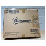 Outsunny Foldable Chaise Lounge, 3-Position Reclining Back, Portable design and Breathable Mesh for Poolside, Camping, Hiking - Cream White